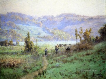  Theodore Deco Art - In the Whitewater Valley near Metamora Impressionist Indiana landscapes Theodore Clement Steele scenery